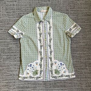 Tory Burch Botanical Print Button Up Shirt
